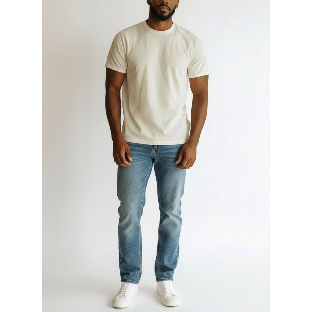 Wrangler Mens Light Wash Relaxed Fit Straight Leg Jeans Size 44x30